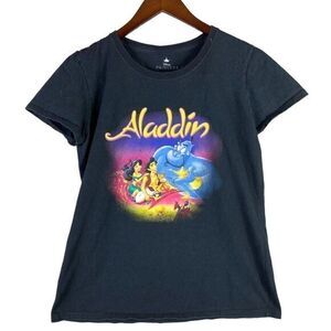 Disney Aladdin Jasmine T-Shirt Princess Juniors Size Medium Genie Shirt‎ Black